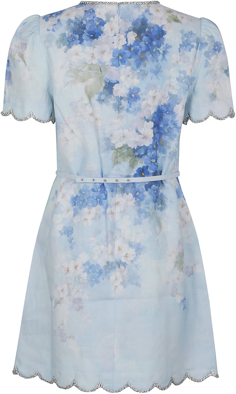 Zimmermann crush scalloped shift dress Blauw