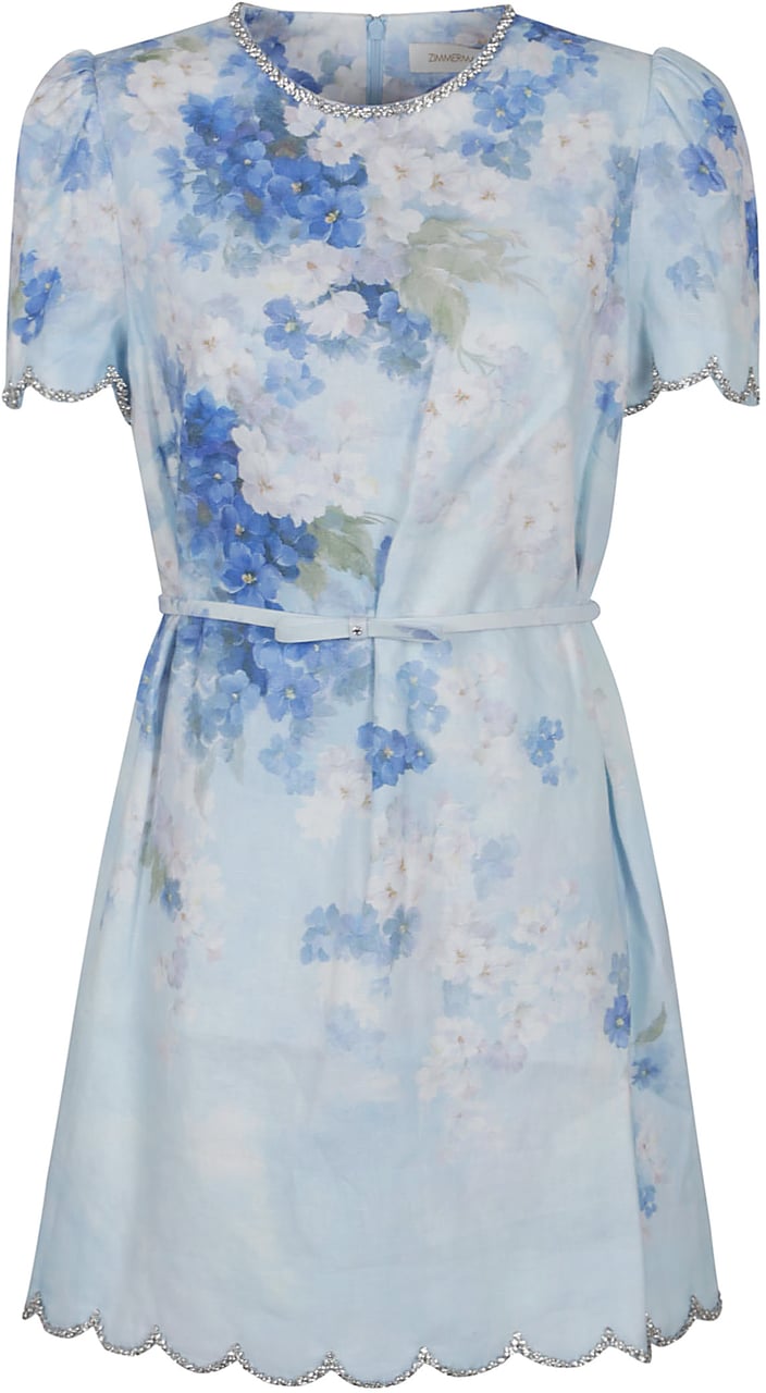 Zimmermann crush scalloped shift dress Blauw