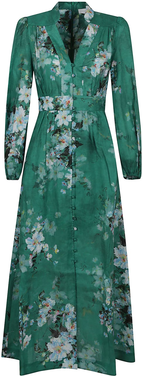 Zimmermann everley plunge midi dress Groen