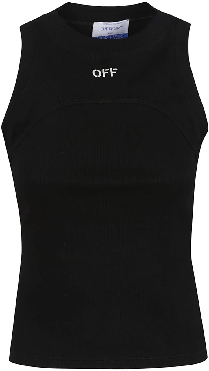 OFF-WHITE off stamp rib round tank top Zwart
