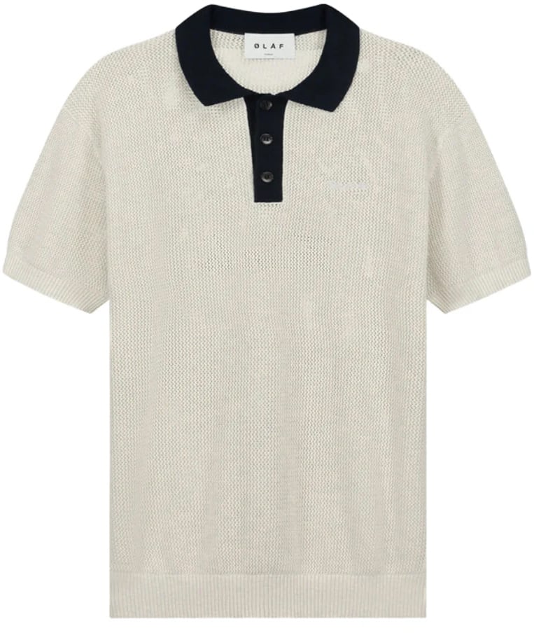 ØLÅF Varsity Polo Knit ss Wit