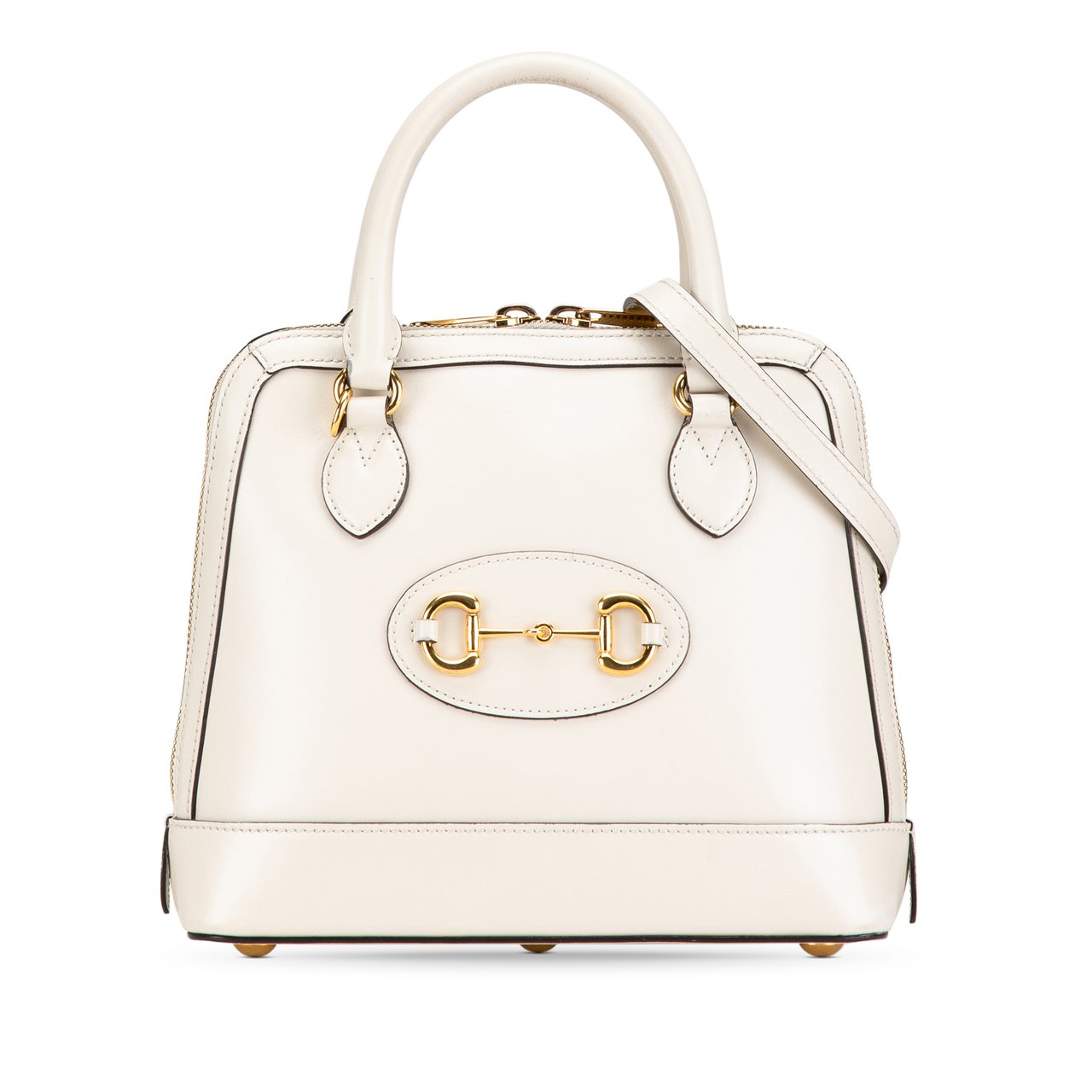 Gucci Small Leather Horsebit 1955 Satchel Wit