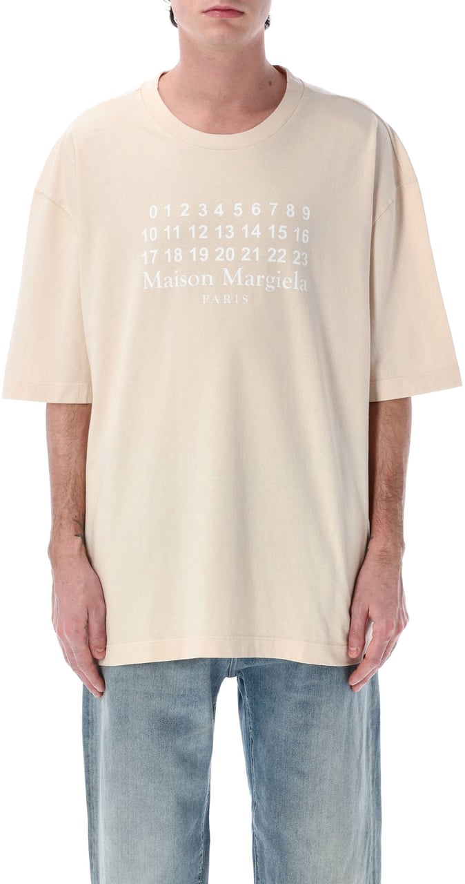 Maison Margiela Logo Tshirt Over Beige Beige
