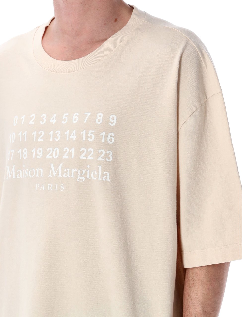 Maison Margiela Logo Tshirt Over Beige Beige