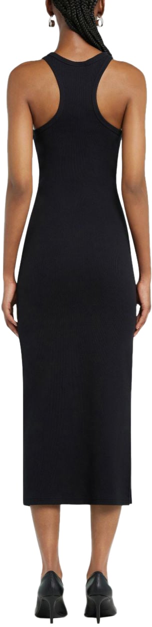 COURREGES 90' Rib Long Dress Nero Zwart