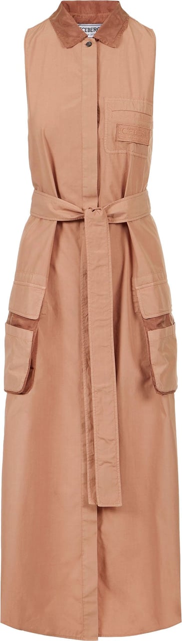 Iceberg Relaxed fit dress in terracotta with detachable belt in parachute canvas Bruin