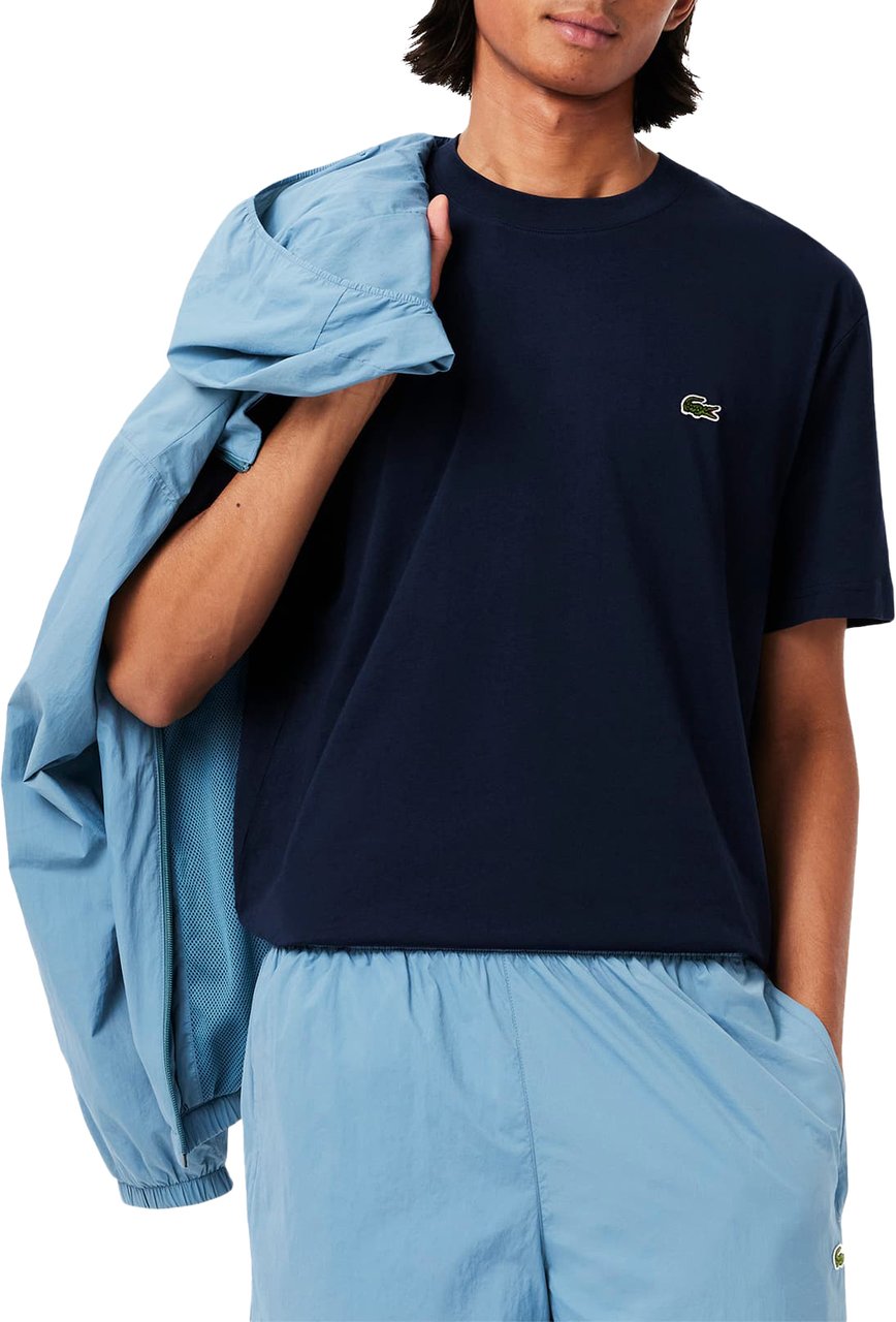 Lacoste Katoenen T-shirt Navy Blauw