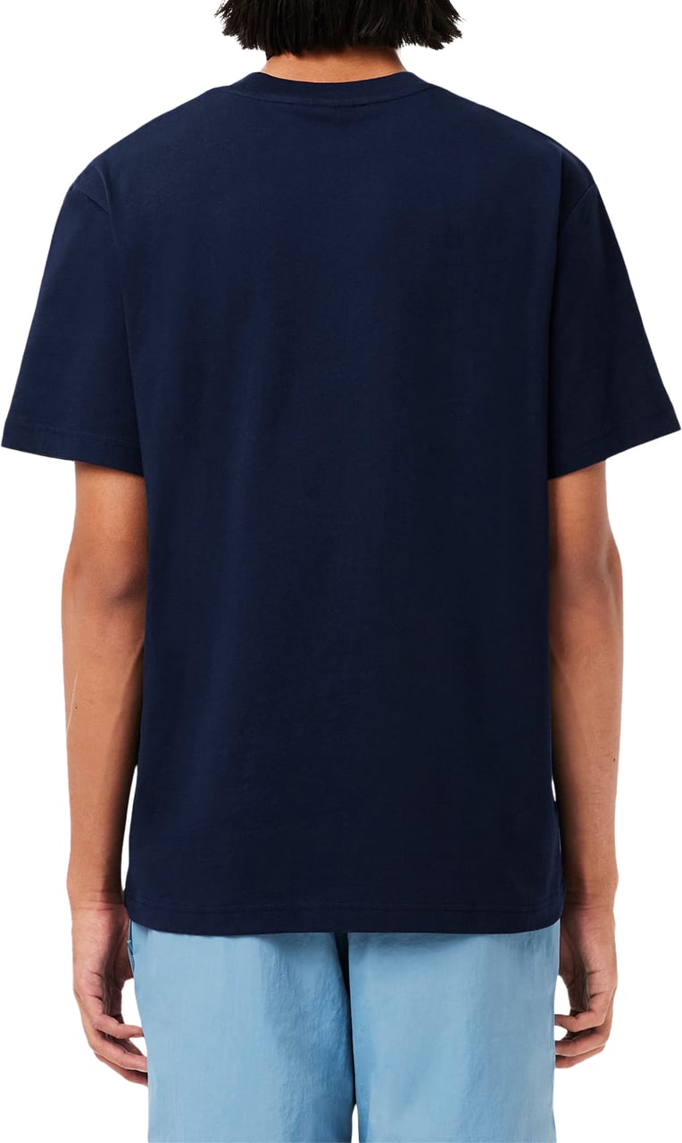 Lacoste Katoenen T-shirt Navy Blauw