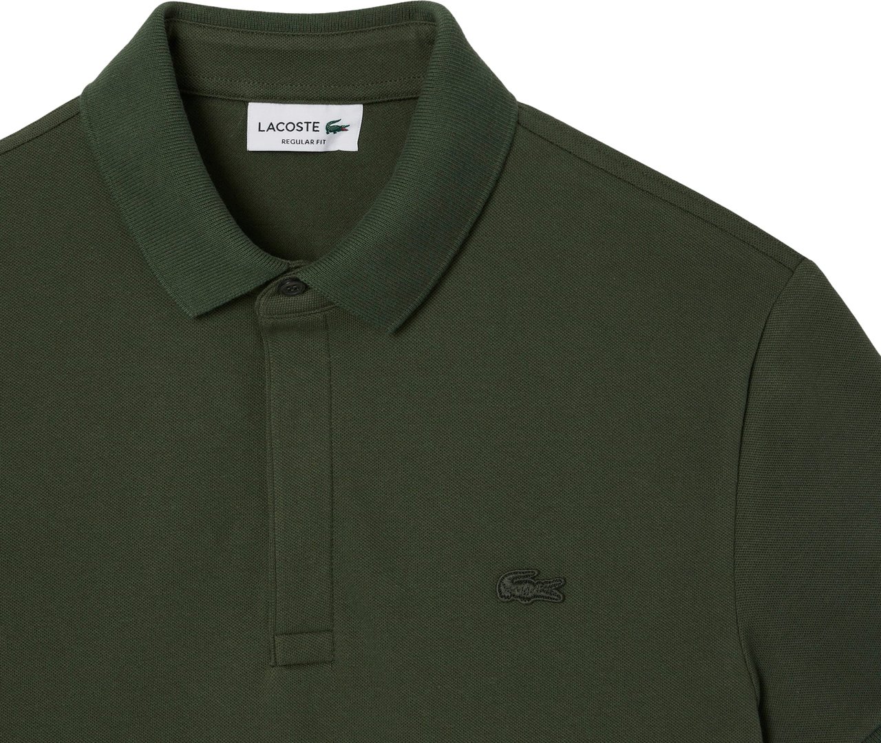 Lacoste Regular Fit Stretch Piqué Polohemd Groen