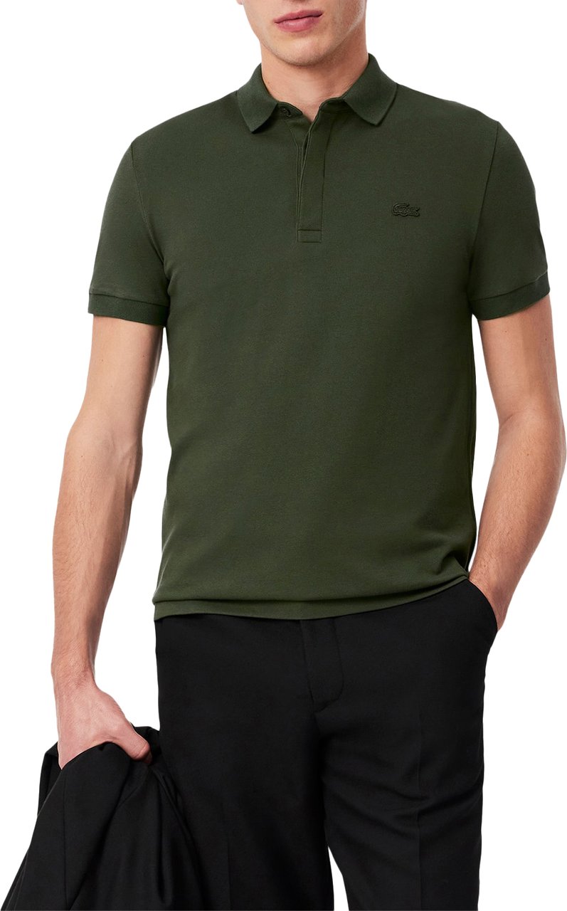 Lacoste Regular Fit Stretch Piqué Polohemd Groen