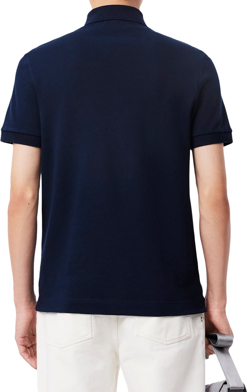 Lacoste Regular Fit Stretch Piqué Polohemd Blauw