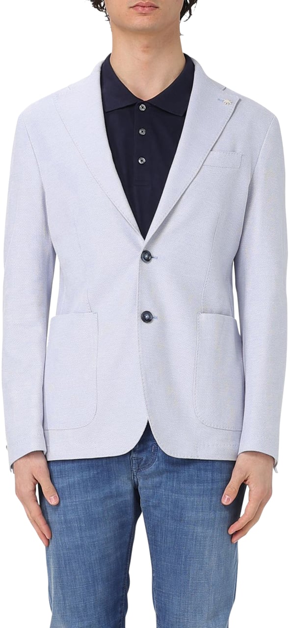 Manuel Ritz Blazer tricot licht blauw Blauw