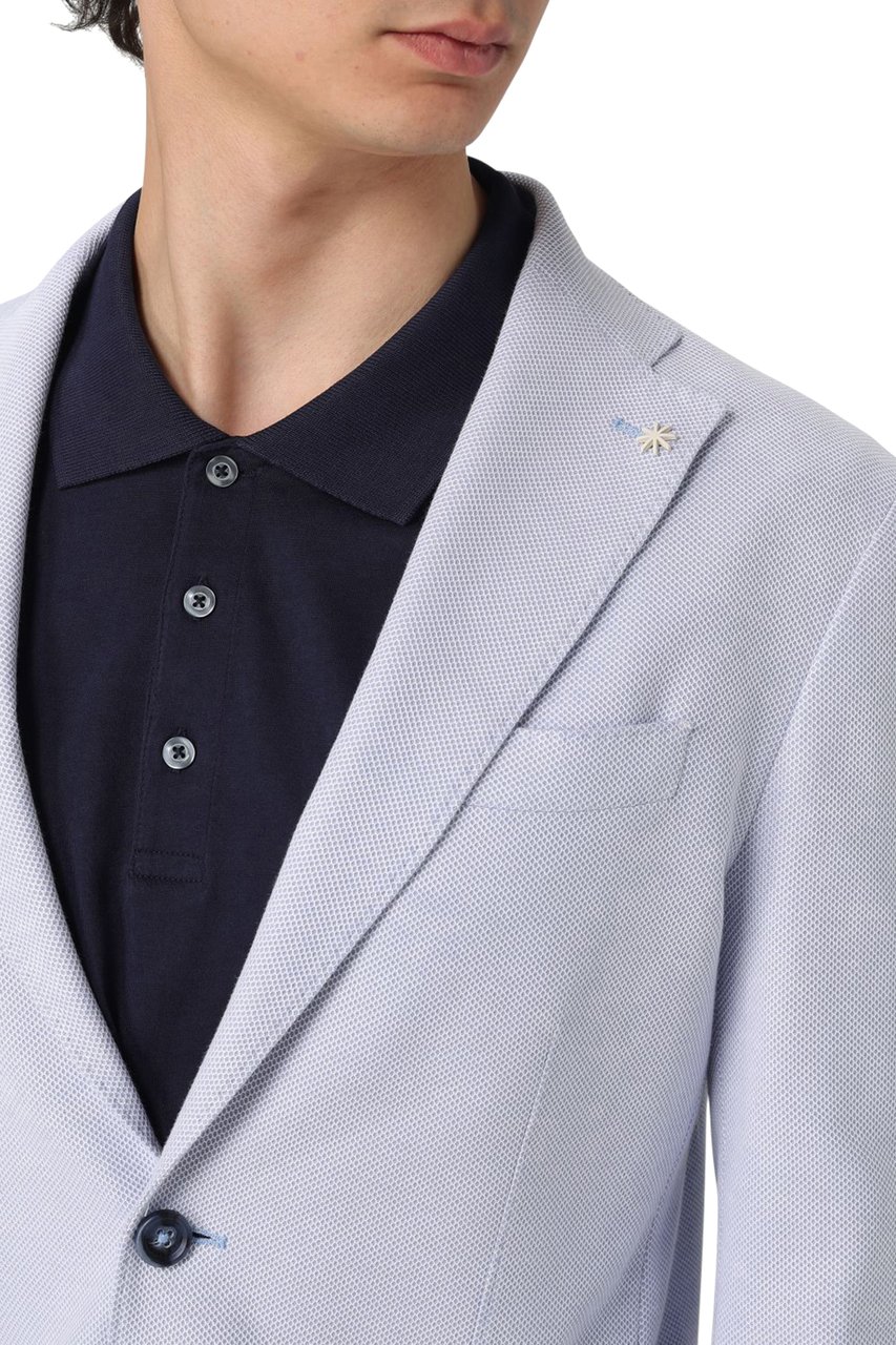 Manuel Ritz Blazer tricot licht blauw Blauw