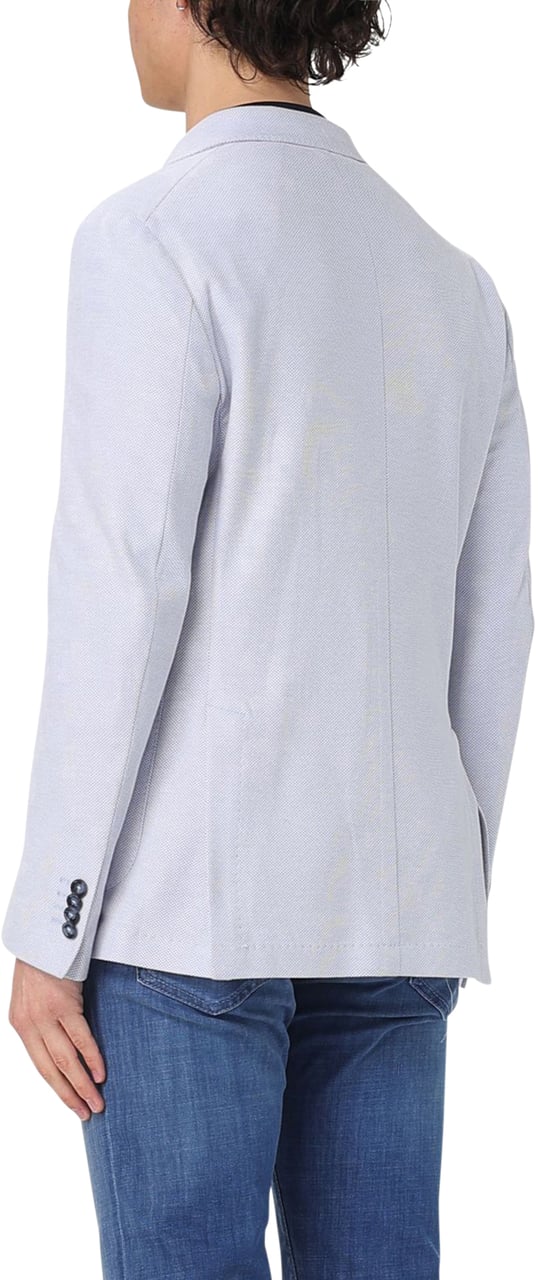 Manuel Ritz Blazer tricot licht blauw Blauw