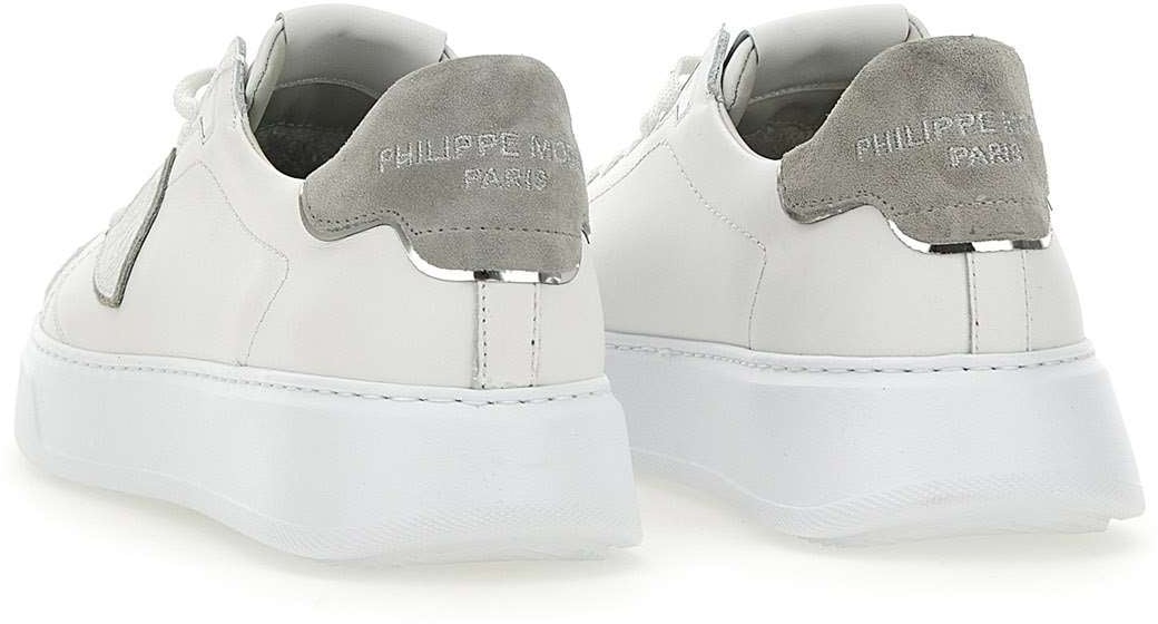 Philippe Model Philippe model sneakers temple low man in leather color white/grey Wit