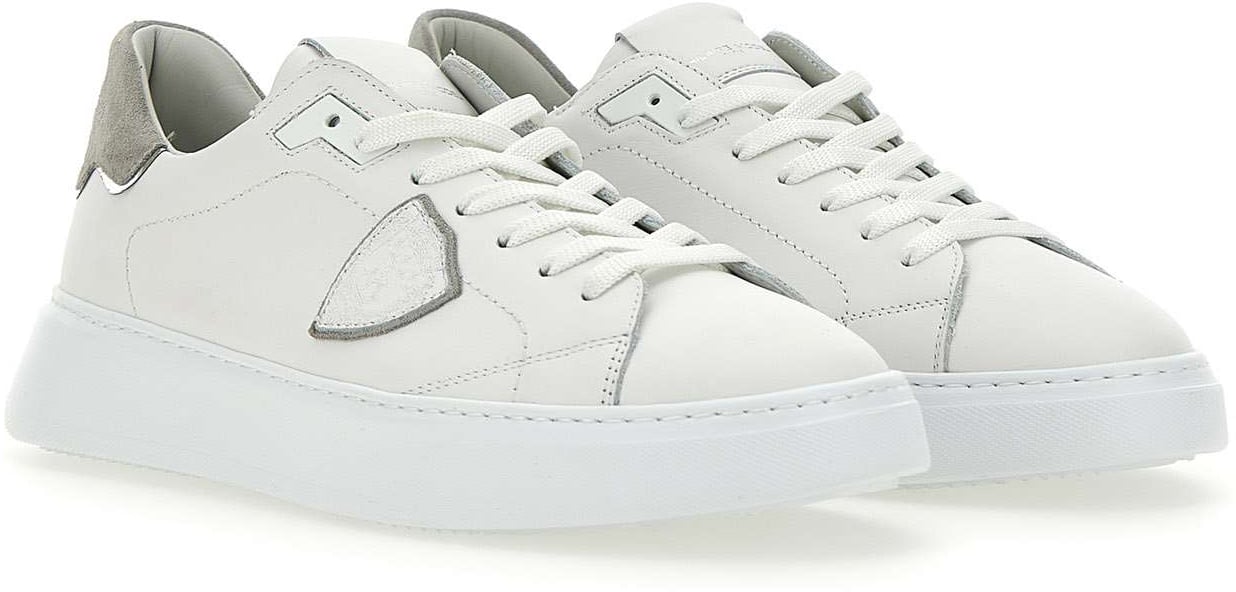 Philippe Model Philippe model sneakers temple low man in leather color white/grey Wit