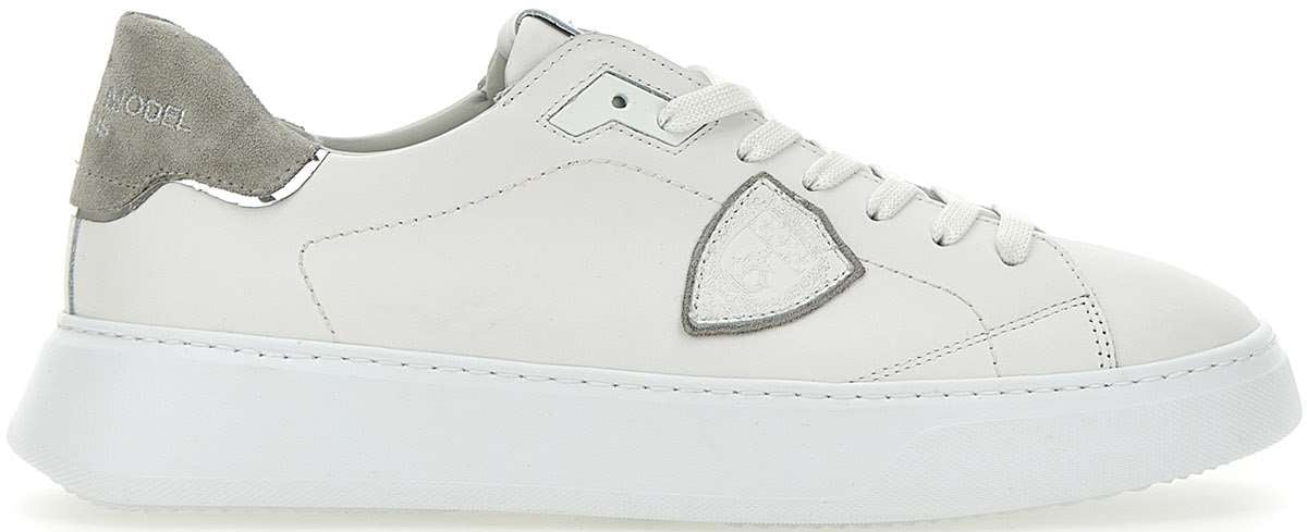 Philippe Model Philippe model sneakers temple low man in leather color white/grey Wit