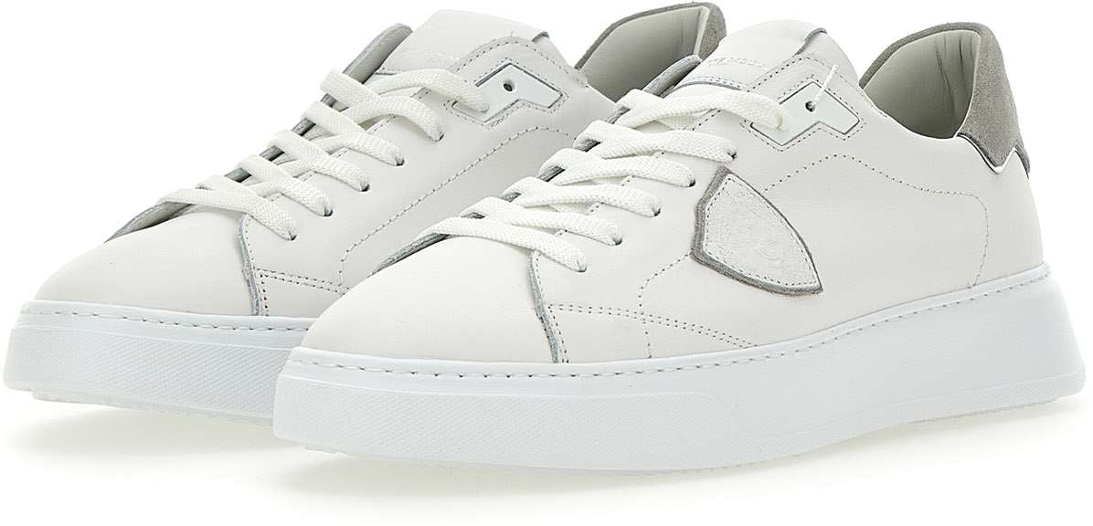 Philippe Model Philippe model sneakers temple low man in leather color white/grey Wit