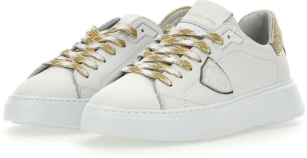 Philippe Model Philippe model temple leather sneakers color white/gold Wit