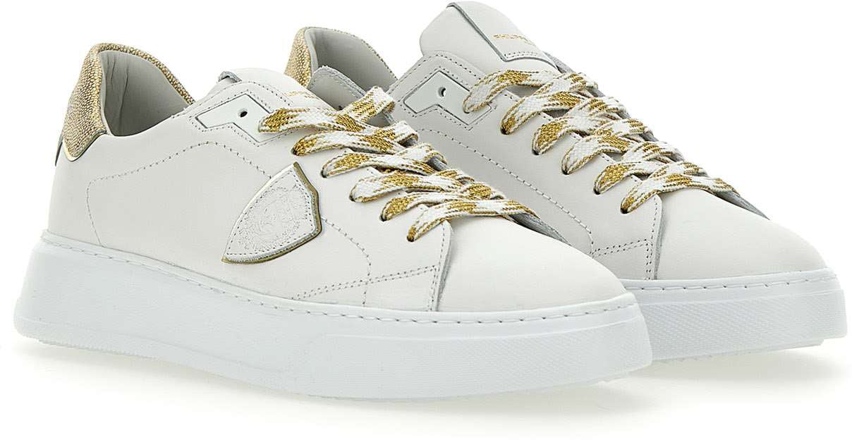 Philippe Model Philippe model temple leather sneakers color white/gold Wit