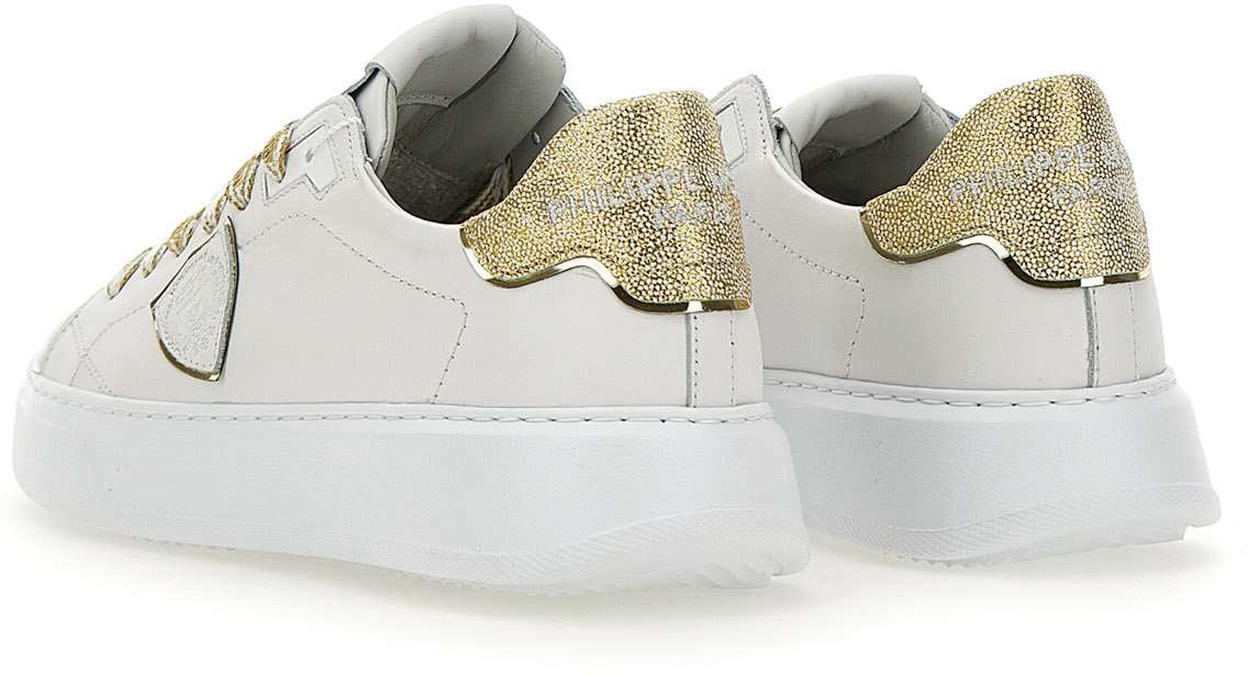 Philippe Model Philippe model temple leather sneakers color white/gold Wit