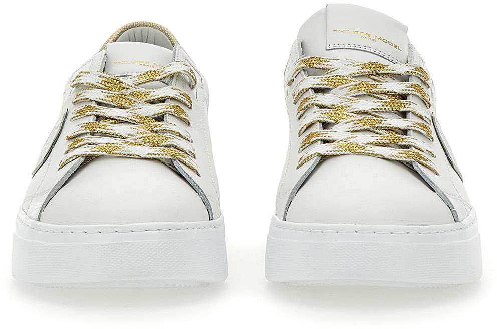 Philippe Model Philippe model temple leather sneakers color white/gold Wit