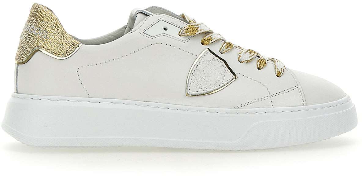 Philippe Model Philippe model temple leather sneakers color white/gold Wit