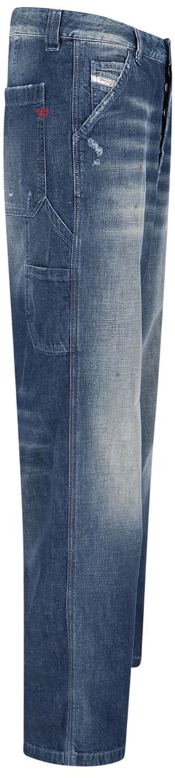 Diesel Jeans Livery Wide Denim Blu Blauw