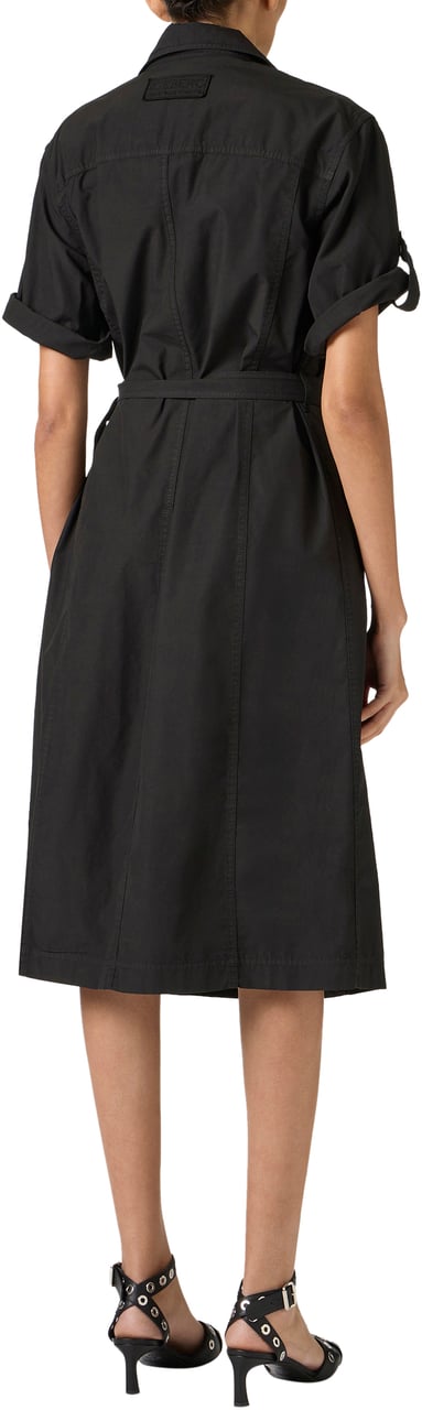 Iceberg Regular fit black dress with canvas belt Zwart