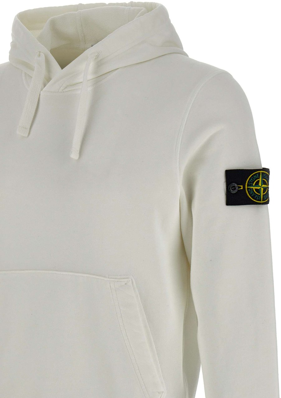 Stone Island Hoodie with logo detail Wit