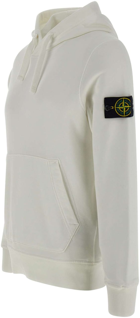 Stone Island Hoodie with logo detail Wit