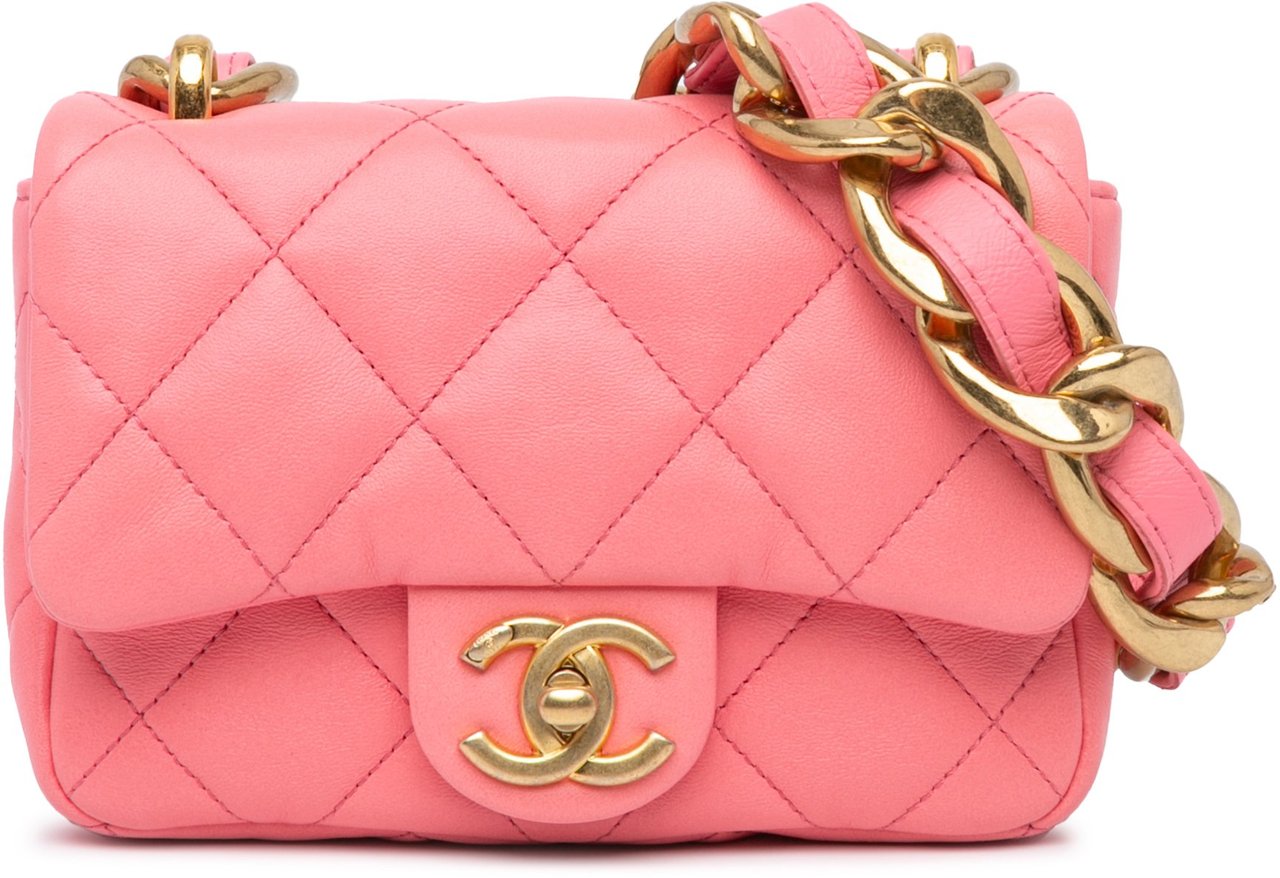 Chanel Mini Quilted Lambskin Funky Town Flap Roze