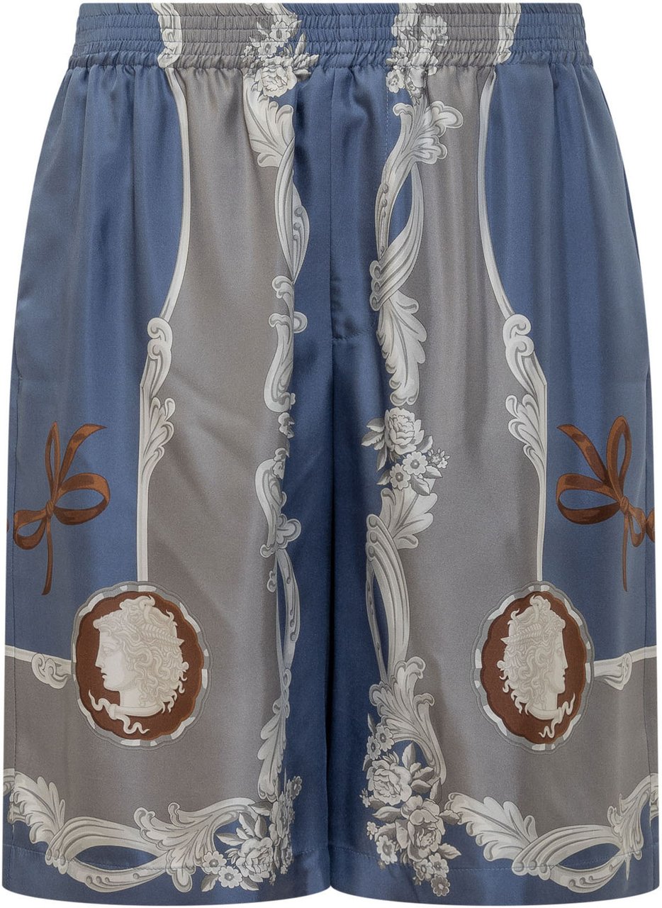 Versace Short in Seta Cameo Blauw
