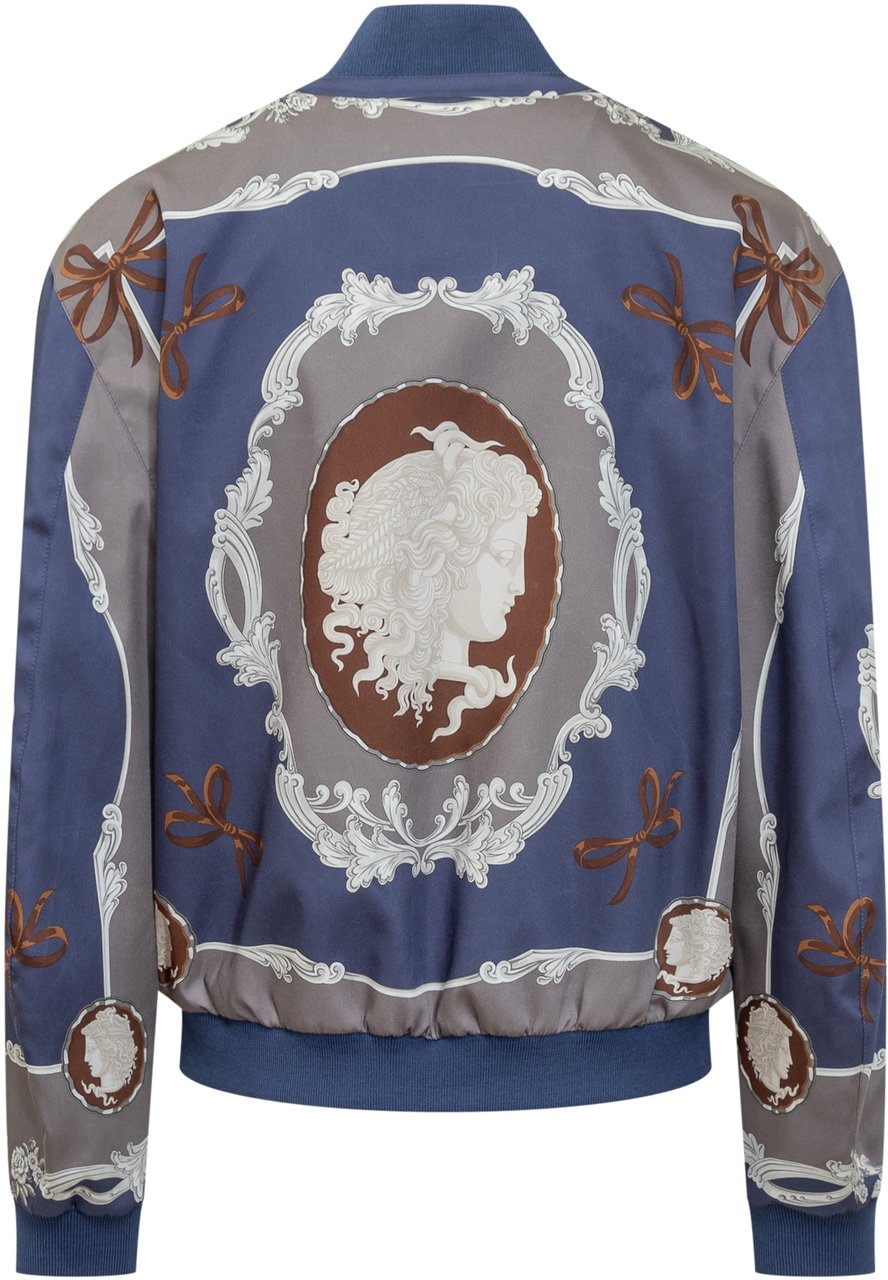 Versace Giacca Bomber Cameo Blauw