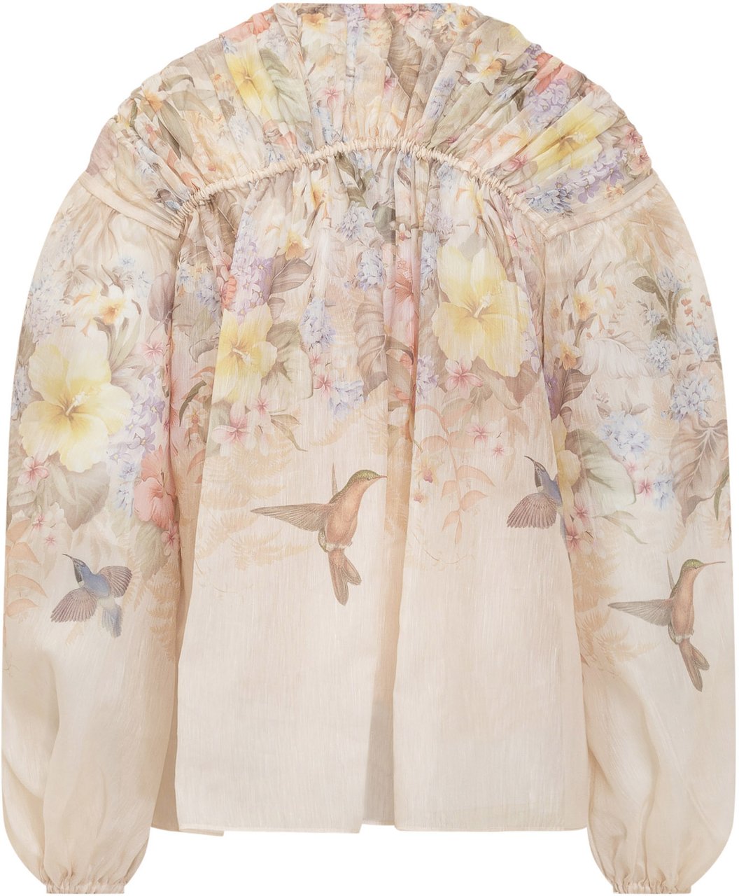 Zimmermann Zimmermann Printed linen blend Illuminate blouse Divers