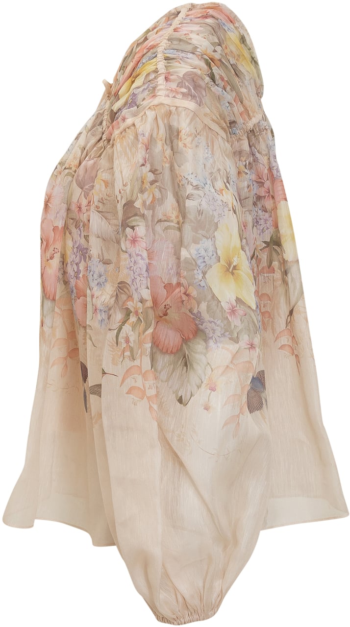 Zimmermann Zimmermann Printed linen blend Illuminate blouse Divers