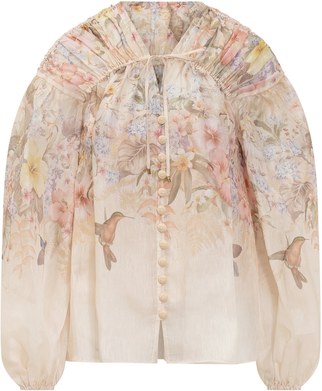 Zimmermann Zimmermann Printed linen blend Illuminate blouse Divers