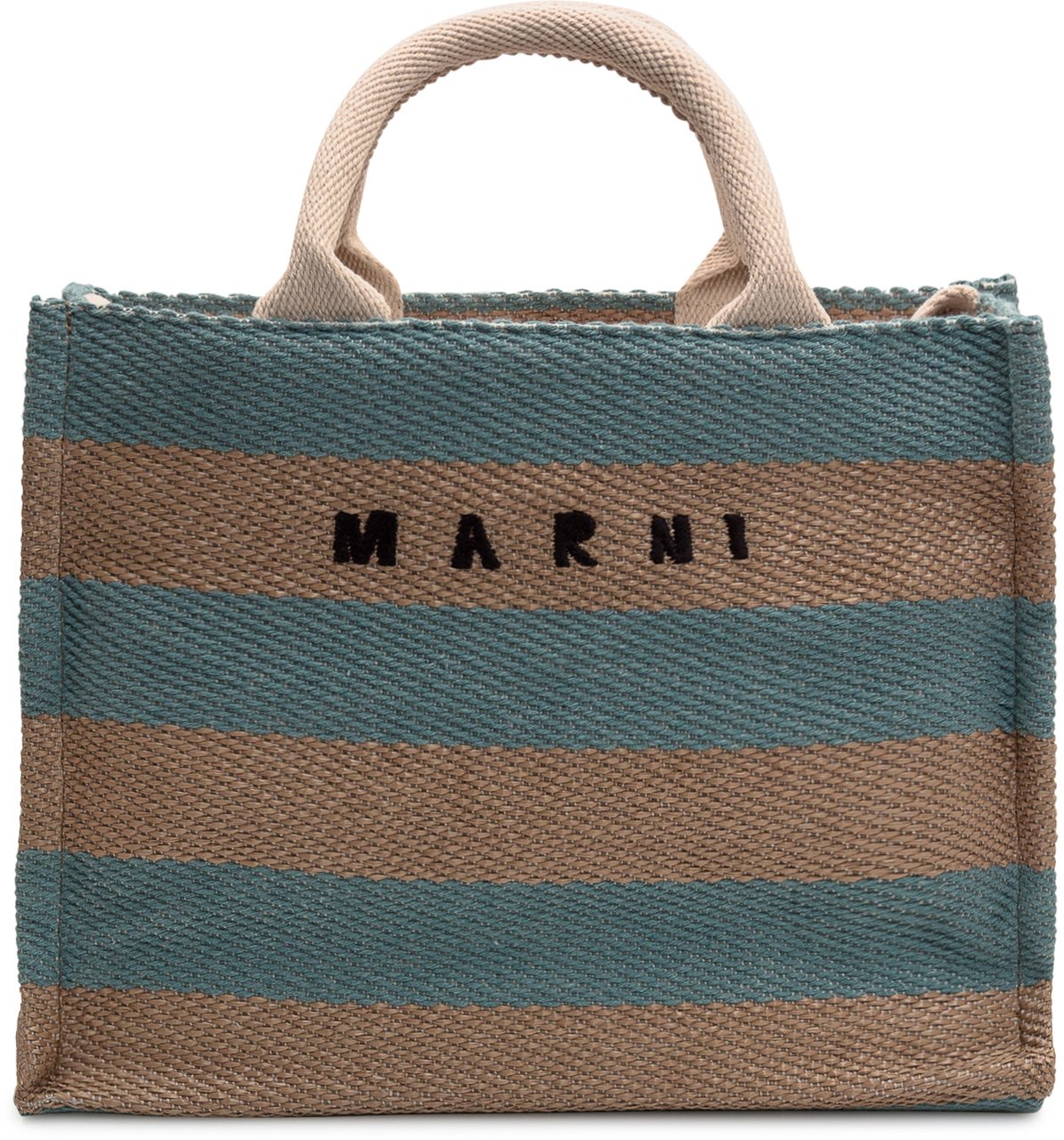 Marni Small Basket Tote Raw Sienna Pale Mint Divers