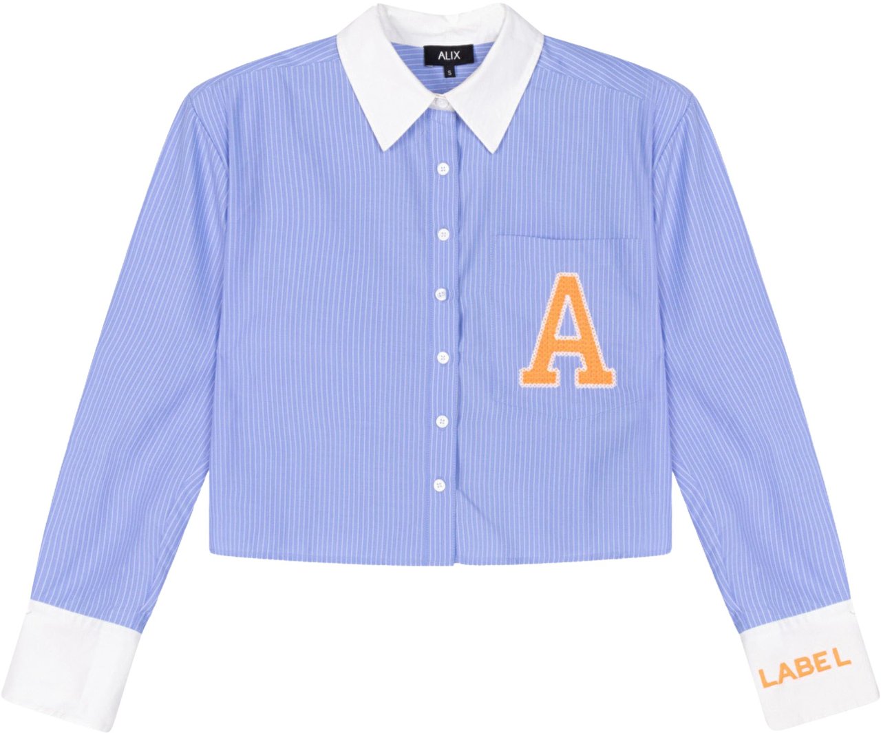 ALIX Cropped Stripe Blouse Blauw