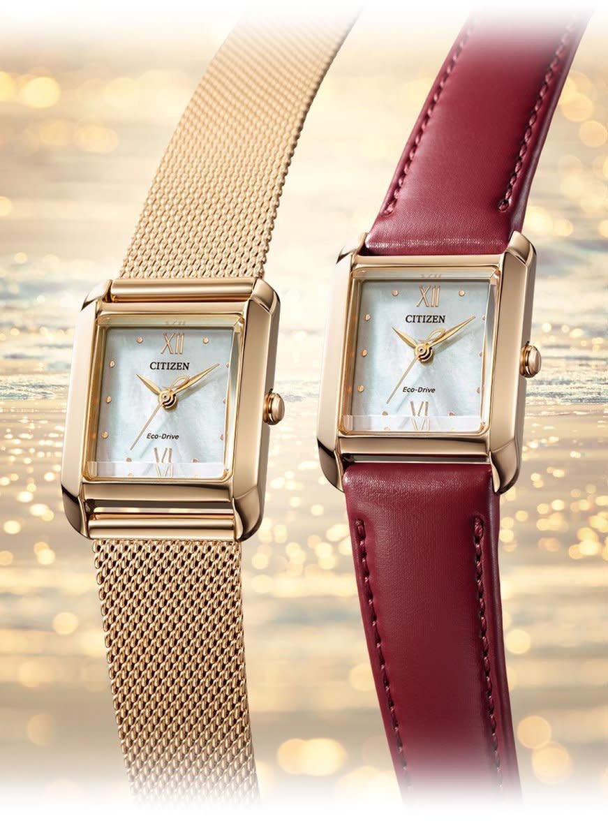 Citizen CITIZEN EW5593-64D Dames horloge staal goudkleurig met parelmoer wijzerplaat Divers