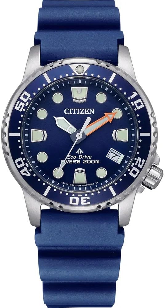 Citizen Citizen Horloge EO2021-05L Promaster Staal Eco-drive 200m Waterdicht met Blauwe Wijzerplaat en Kunststof Horlogeband 32mm Divers