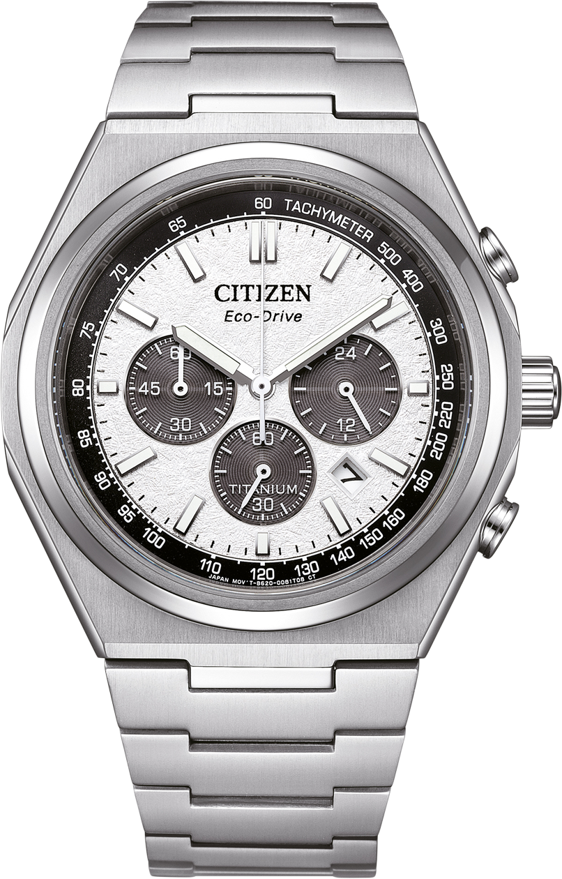 Citizen CA4610-85A Zenshin Chrono Sport Eco-Drive Titanium horloge Wit