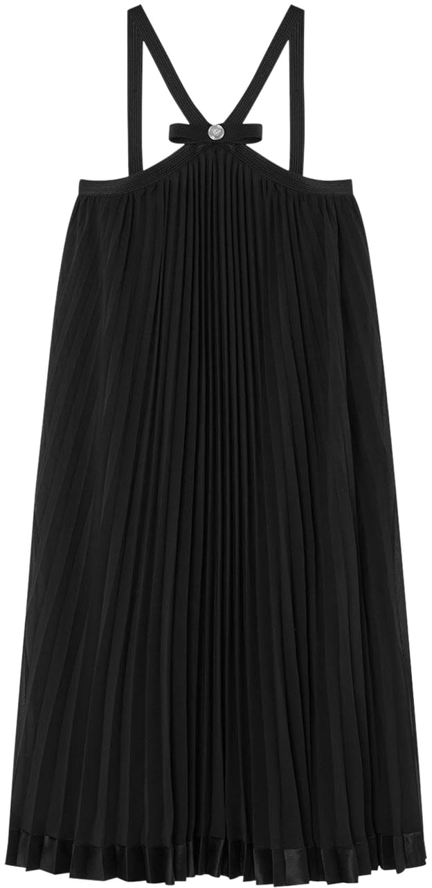 Versace Mini Dress Georgette Nero Zwart