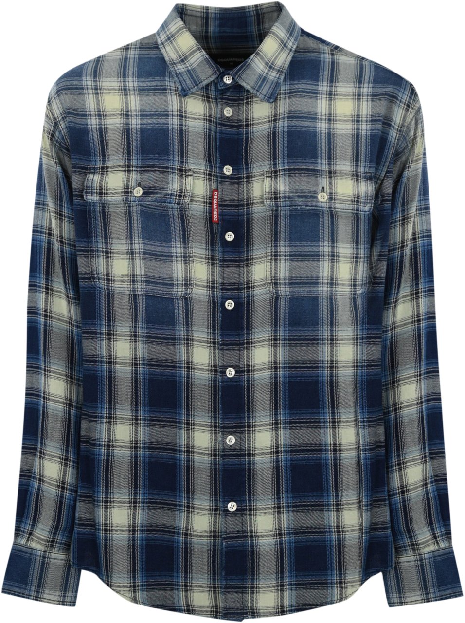 Dsquared2 d washed check Blauw
