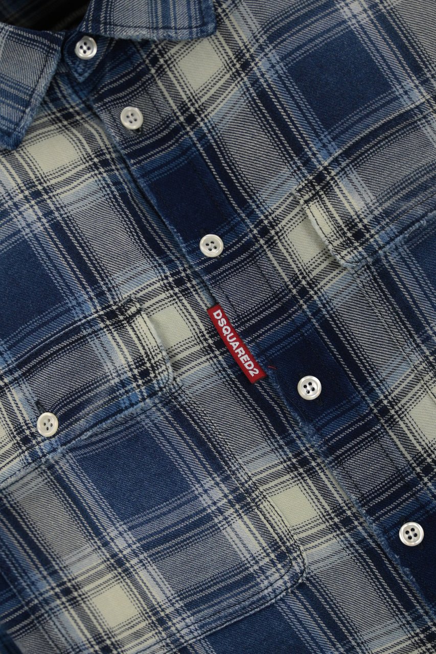 Dsquared2 d washed check Blauw