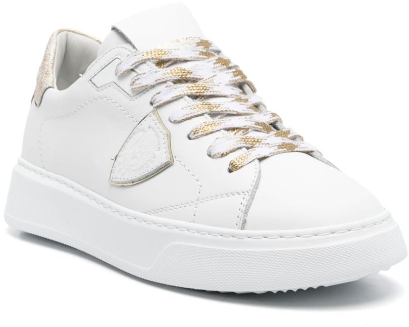 Philippe Model Philippe model temple leather sneakers color white/gold Wit
