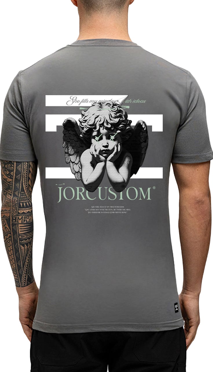JORCUSTOM AngelTwo Slim Fit T-Shirt Antracite Grijs