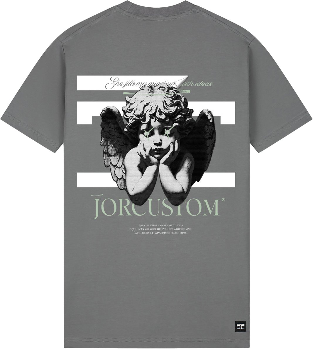 JORCUSTOM AngelTwo Slim Fit T-Shirt Antracite Grijs