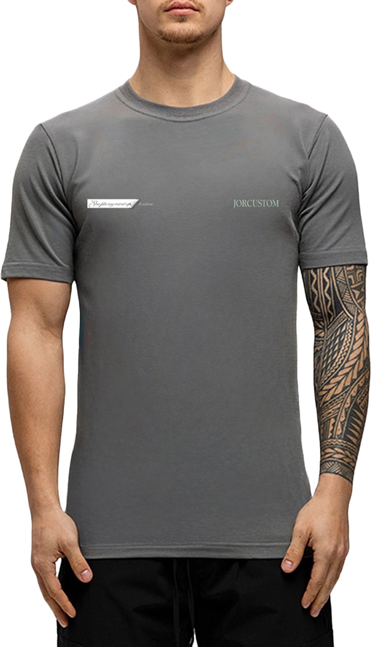 JORCUSTOM AngelTwo Slim Fit T-Shirt Antracite Grijs