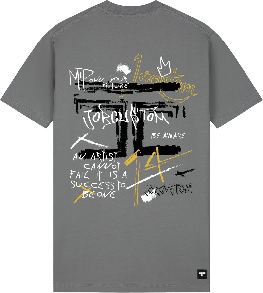 JORCUSTOM Artist Slim Fit T-Shirt Antracite Grijs